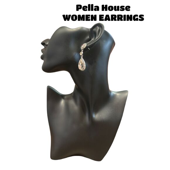 Gorgeous Austrian Crystal Rhinestone Teardrop Drop Dangle Earrings DIAMOND WHITE - Picture 5 of 5